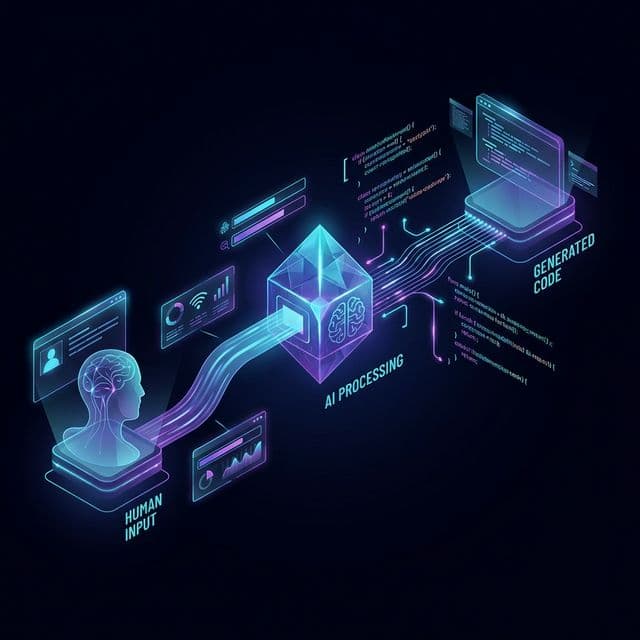 AI Coding Flow: Human Prompt to Generated Code