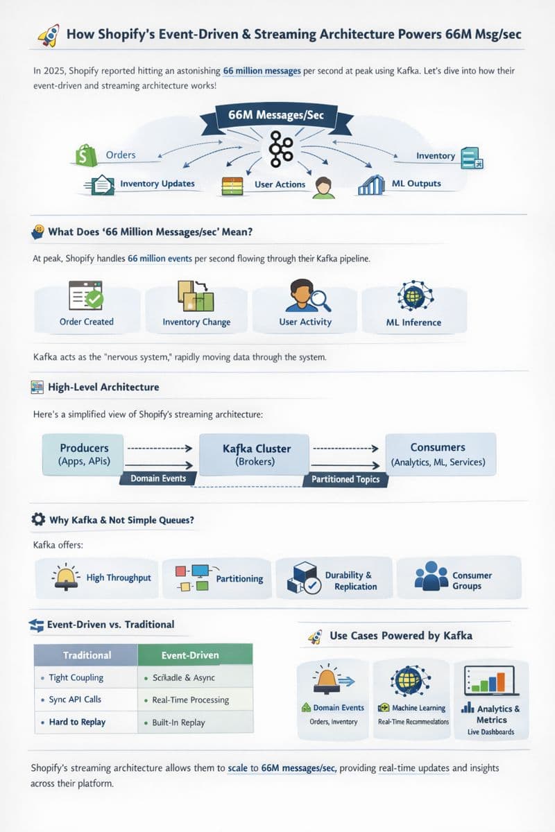 How Shopify’s Event-Driven & Streaming Architecture Powers 66M Kafka Msg/sec