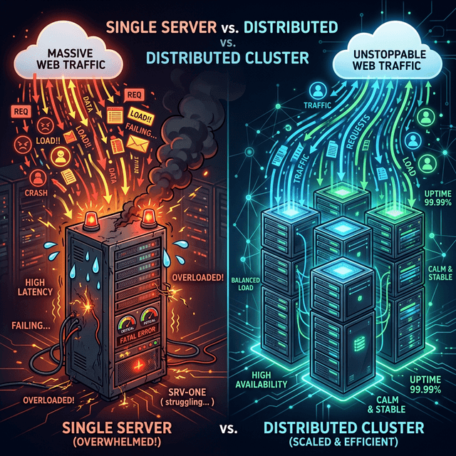 Single Server vs Distributed System